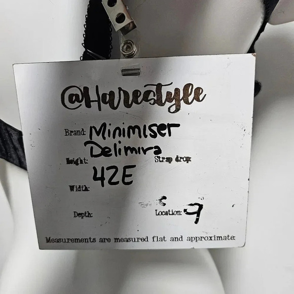 Delimara 42E minimizer black lace accent bra NWT - Picture 8 of 9